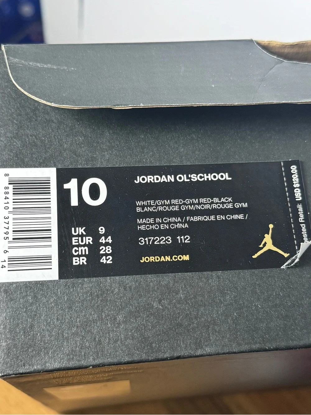 NEW Jordan Ol’School Sneakers Size 10 White, Red & Black Box Included